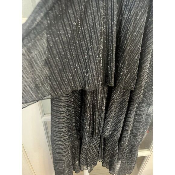 Black Shimmery Witchy Ember Tiered Handkerchief Hem Dress‎ Sz M Y2K, Cocktail - Picture 3 of 7